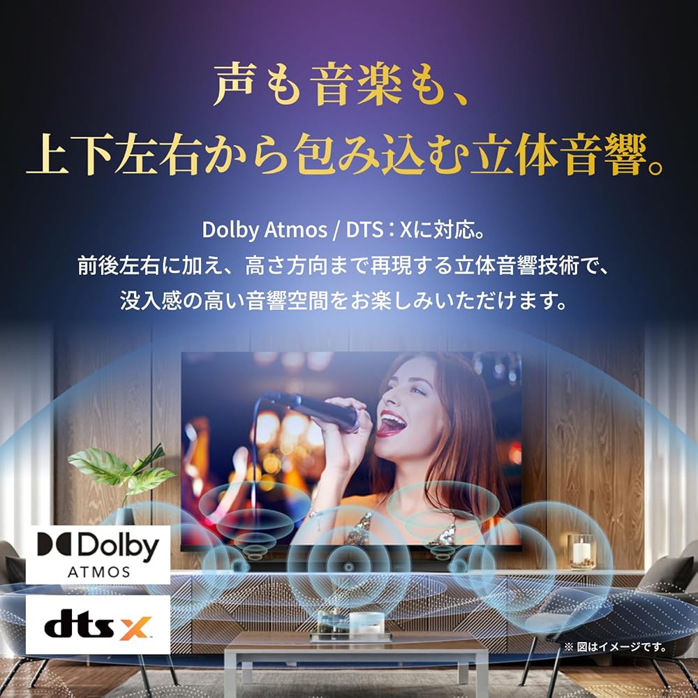 Аудиосистема REGZA Soundbar RA-B500 3.1.2ch, Совместимость с аудио высокого разрешения, Совместимость с Dolby Atmos, Поддержка Bluetooth
