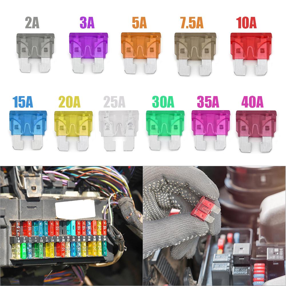 140PCS 2A 40A Automotive Standard Medium Auto Holder Car ATO Plug in Blade Fuse Assortment Boat Motorcycle Truck