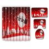 Christmas Shower Curtain Floor Mat Combination Four-Piece Set Bathroom Toilet Non-Slip Carpet Shower Room Absorbent Door Mat