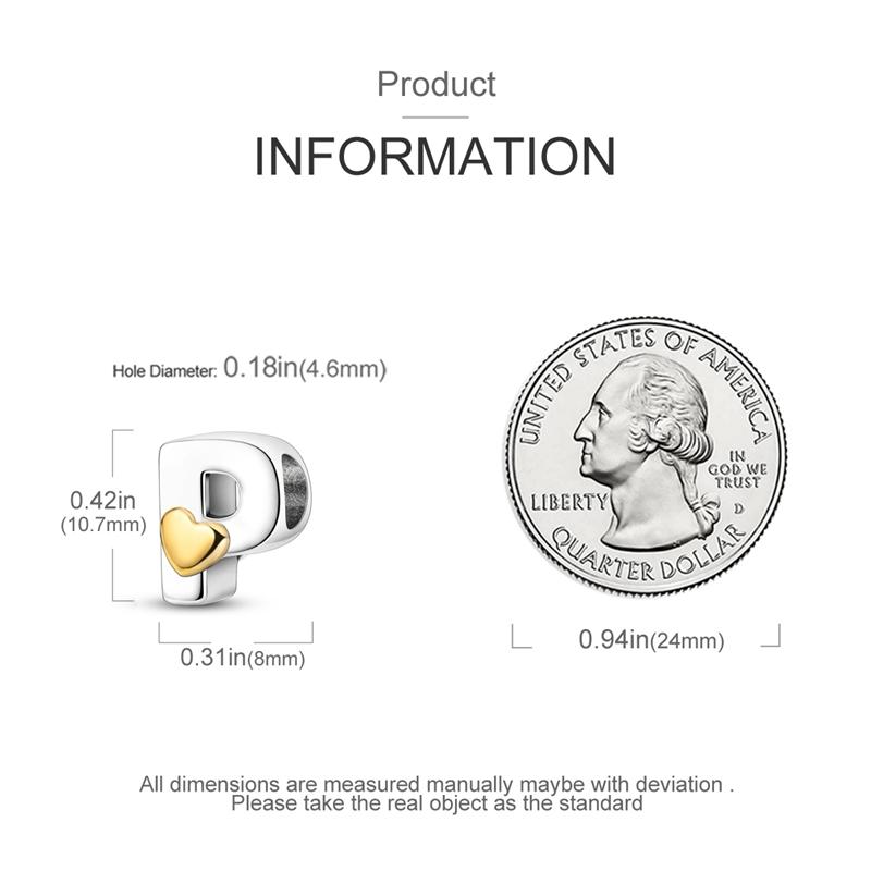 Шармы Оригинальные Сердце Серия Английский Алфавит Бусина Подходит для Браслетов Ожерелье Женский Шарм Медь Роскошь Сделай Сам Ювелирные Изделия Подарки