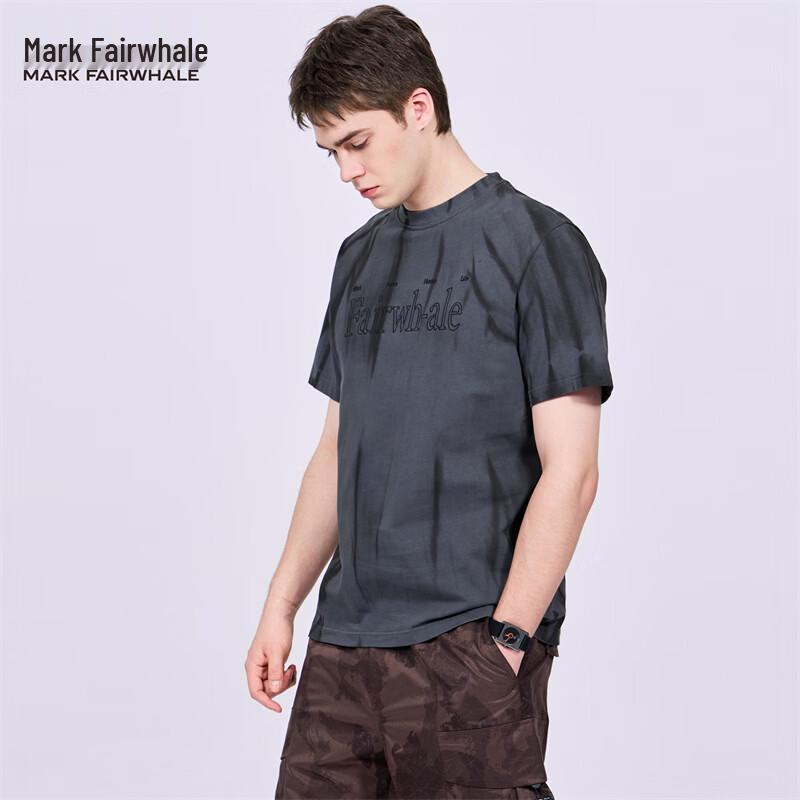 Mark Fairwhale Мужская хлопковая футболка с коротким рукавом и чернильными брызгами