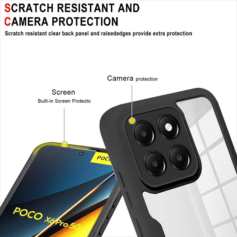 360 Полный Защитный Чехол Для Телефона Для Xiaomi POCO X6 F6 Pro 5G Чехлы Armor для POCO X7 X5 X4 X3 M4 X3NFC F5 F3 C65 M6 4G Чехол