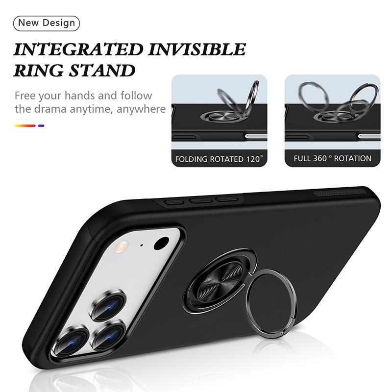 Магнитный держатель-кольцо Чехол для телефона для IPhone 17 Air 16E 16 15 14 Pro Max 13 12 Mini XS X XR 7 8 Plus Жесткий чехол Ударопрочный чехол