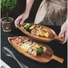 1PC Serving Wooden Tray Restaurant Western Food Plate Japanese Creative Breakfast Wooden Plate Sushi Dessert Fruit