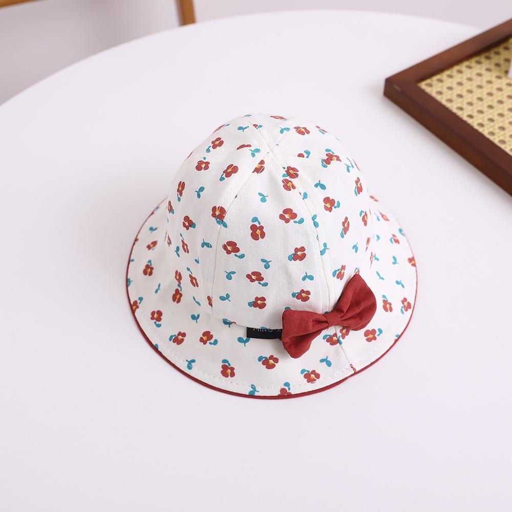 Bowknot Flower Bucket Cap Korean Style Children's Fisherman Hat Baby Shading Hat  Spring/Summer