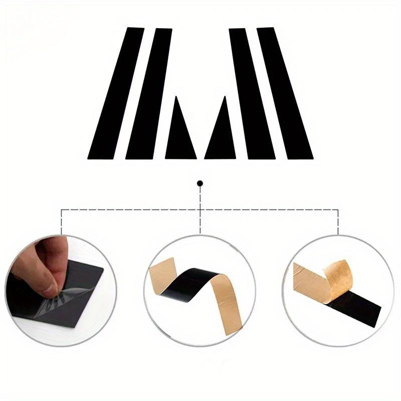 6 шт. для Nissan Qashqai J10 2008 2009-2013 Накладки на стойки оконных стоек, Дверные молдинги, Наклейки, Автомобильная накладка на стойки B и C, Декаль, Глянцевый черный
