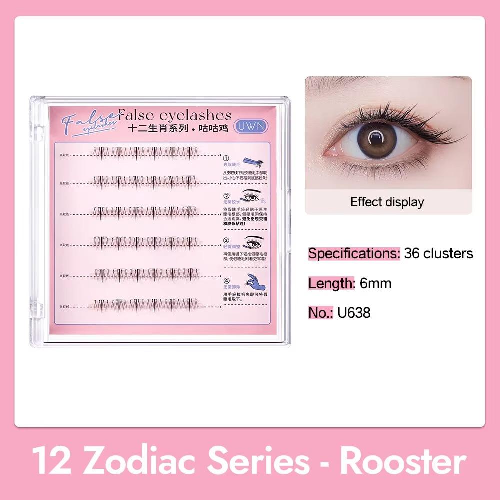 Press On Self Adhesive Cluster Lashes 12 Zodiac Series Individual Eyelash  DIY Eyelash Extension