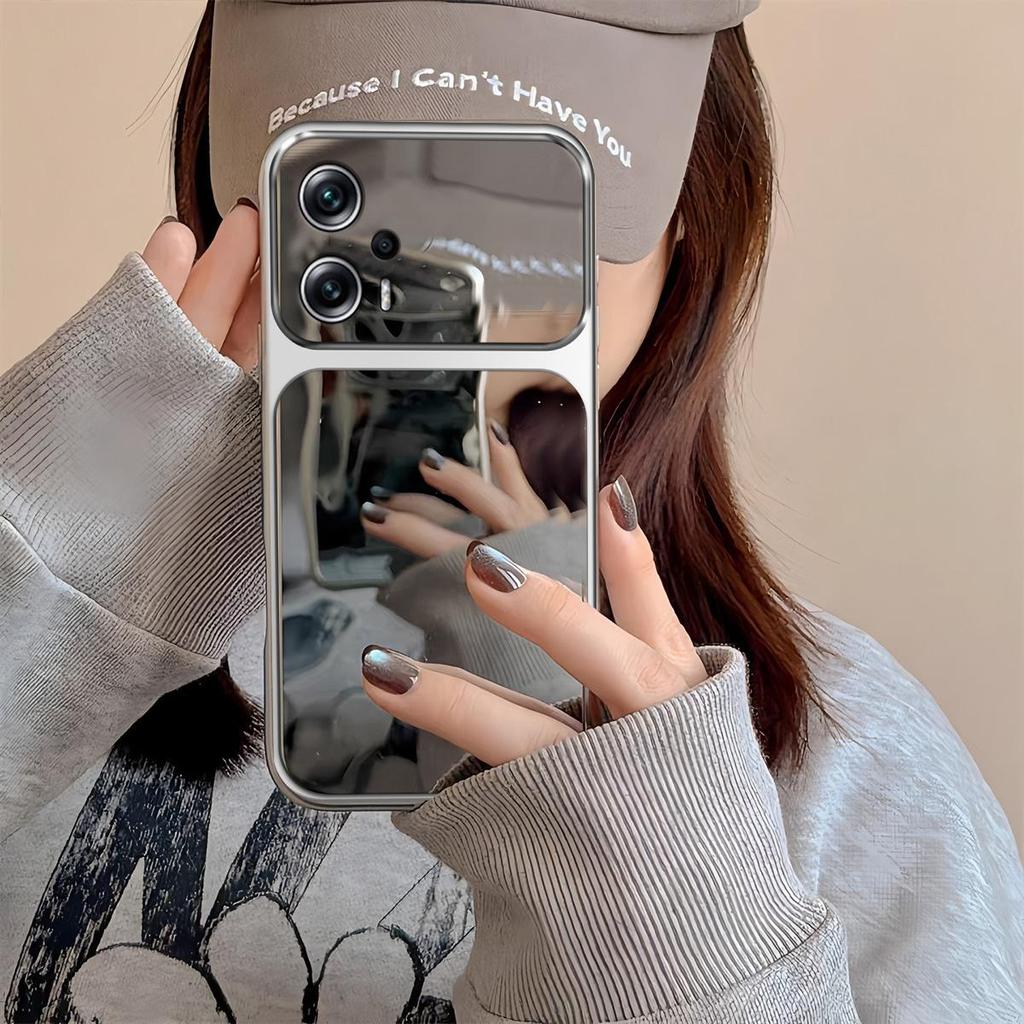 Чехол для Xiaomi POCO X4 GT Модный с большим окном Зеркальный корпус телефона