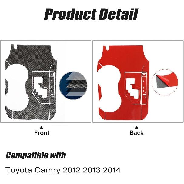 Priprilod Interior Trim Carbon Fiber Center Console Gear Shift Panel Cover Interior Compatible with Toyota Camry 2012 2013 2014