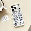 Прозрачный защитный чехол для iPhone 17/16/15 Pro Max с дизайном синих цветов для женщин