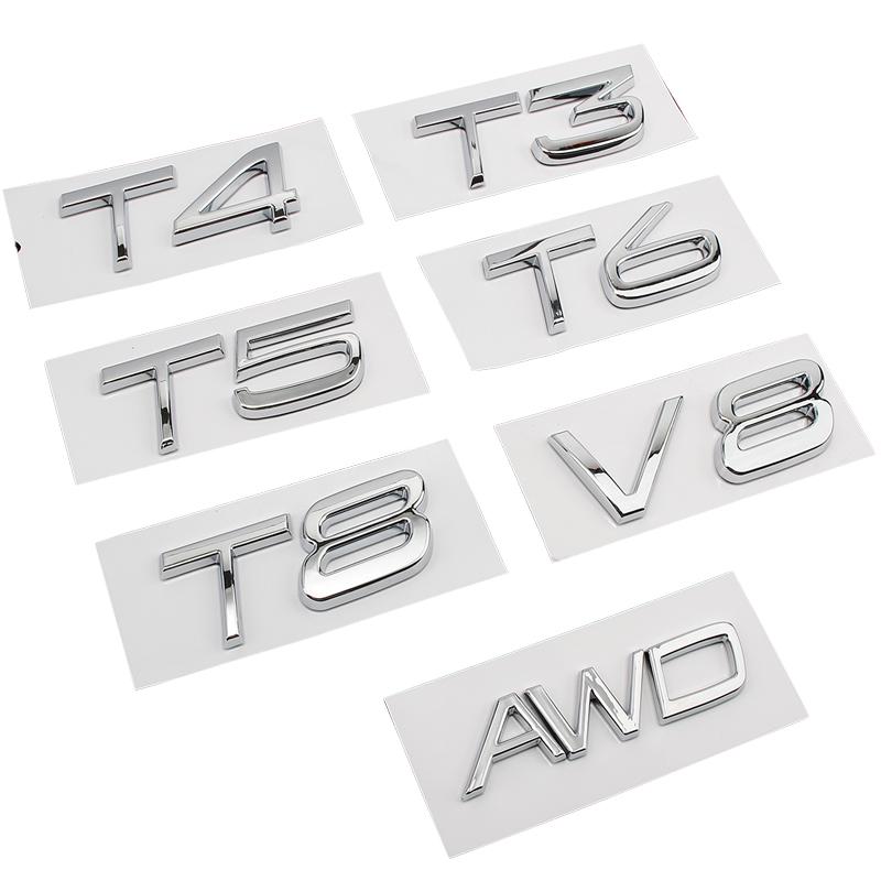 Car ABS Displacement Logo Replace Badge Emblem Decal Sticker For Volvo S60 S80 S90 XC90 XC60 V40 V70 V60 T3 T4 T5 T6 T8 V8 AWD