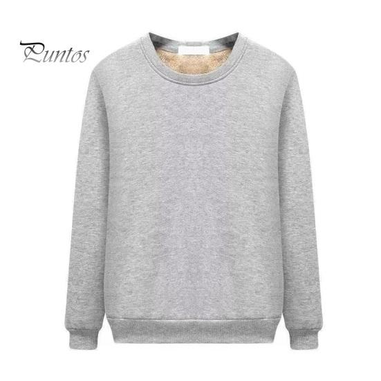 Winter Men Sweatshirt Thickened Plush Keep Warm O Neck Long Sleeves Elastic Cuff Plus Size Solid Color Bottoming Top Daily Wear Clothes