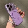 Матовая кожаная чехол-книжка с магнитной беспроводной зарядкой для iPhone 13 14 15 16 17 Pro Max, защитная крышка с большим окном для стеклянной линзы
