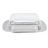 Quadrate Stainless Steel Butter Container Dish Cheese Keeper with Transparent Lid for Kitchen