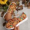 Fashion 2025 Women Sneakers Lightweight Floral Print Canvas Shoes Comfy Walking Flat Sneakers Women Slip-on Round Toe Casual Shoes Women