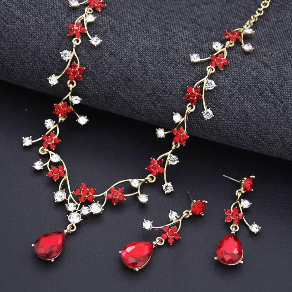 Свадебные наборы ювелирных изделий «Золотая капля воды» Блестящее колье-чокер и набор серег Ювелирные подарки