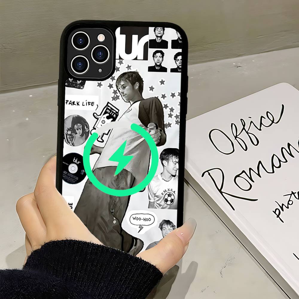 Чехол-магнит для iPhone 17 16 14 13 12 11 15 Pro Max Plus с поддержкой беспроводной зарядки, чехол для телефона, группа B-Blur