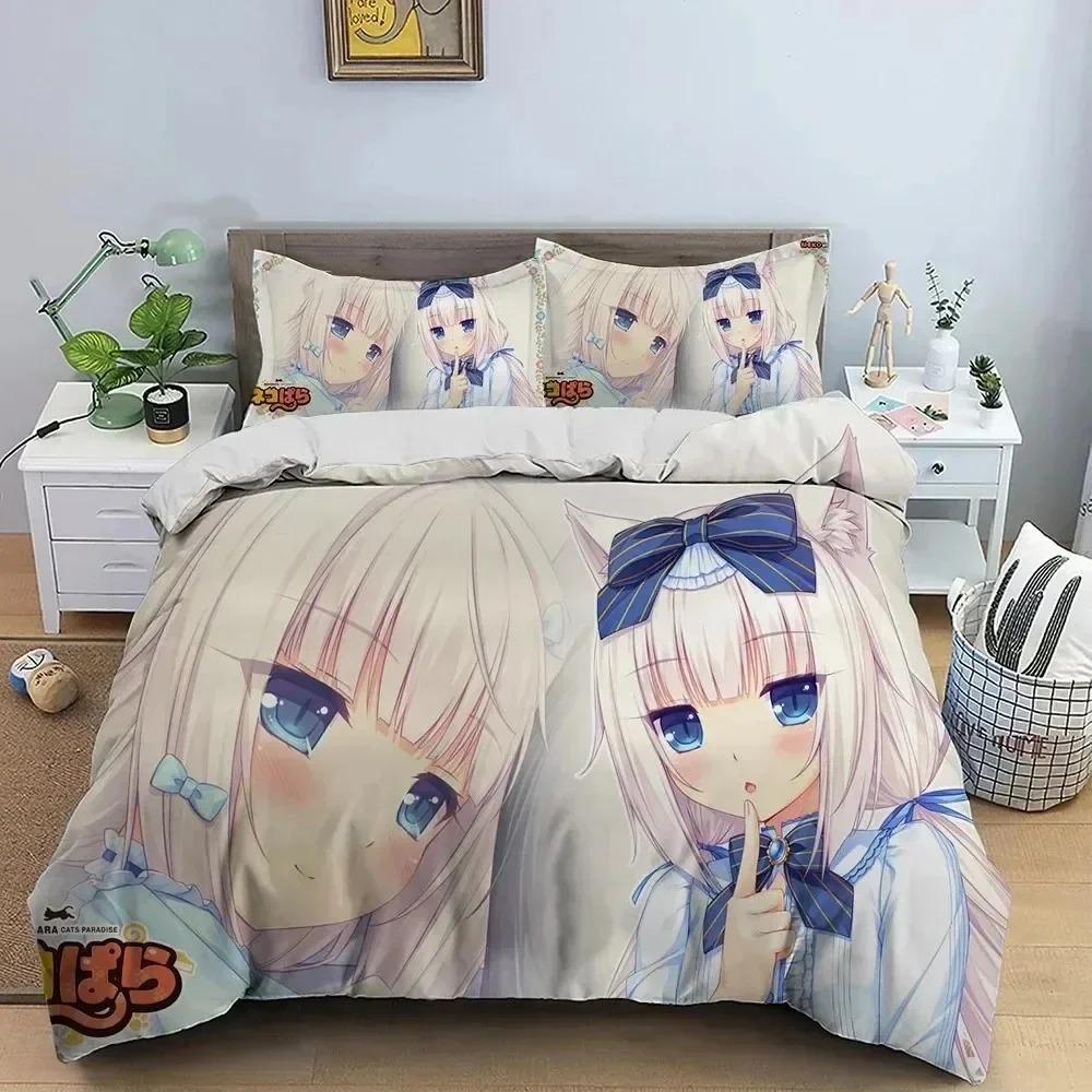 3D Печать Аниме Nekopara Сексуальная Девушка Комплект Постельного Белья Спальня Мягкие Современные Покрывала Удобное Пододеяльник Чехол для Одеяла и Наволочка