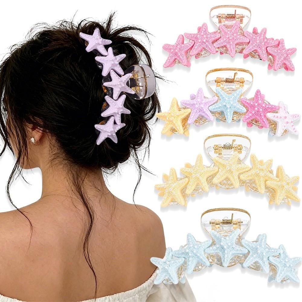 Non-slip Starfish Hair Claw Clip Large Hair Grab Clip Y2K Beach Shark Clip Pool Party
