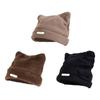 Bear Ears Knitted Cap Letter Winter Plush Hat Cute Cat Ears Hat  Female/Girls