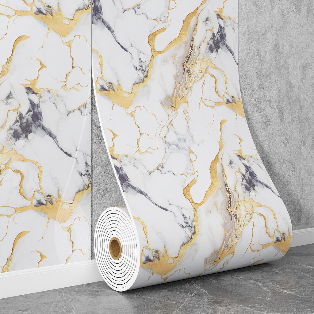 Самоклеящаяся водостойкая настенная наклейка под мрамор для ванной комнаты, гостиной, кухни и ТВ-зоны.