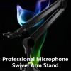 Universal Microphone Stand Adjustable Boom Arm Mic Holder Support Bracket for Live Recording Video Broadcasting Black