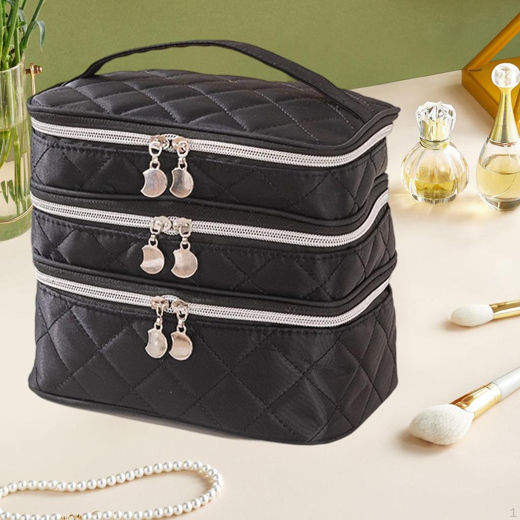 3-этажная косметичка для хранения многофункциональная туалетная женская косметика для статей