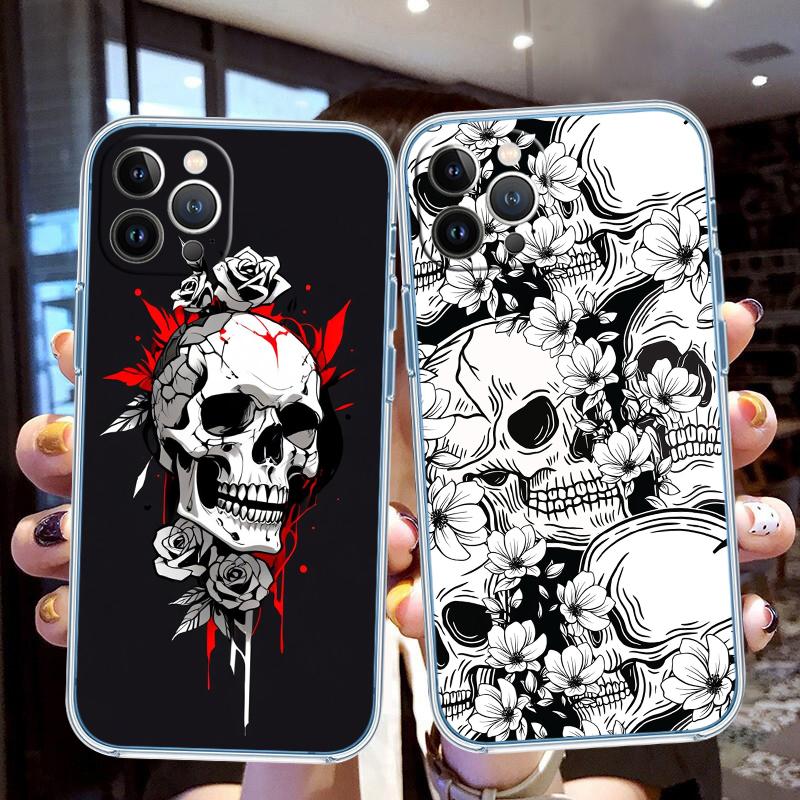 FM46 Skeleton Skull Soft Shell Transparent Phone Case for Motorola Moto G7 G8 G9 G84 G85 G73 G24 G15 Z2 Play Power Plus