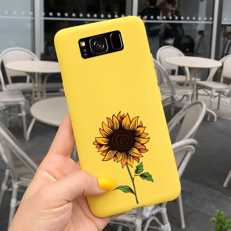 Ударопрочный Чехол Для Samsung S8 Plus SM-G955F Чехол Цветной Ромашка Кактус Мягкий Матовый Чехол Для Телефона Для Samsung S8 S 8 S8+ G950F Capa