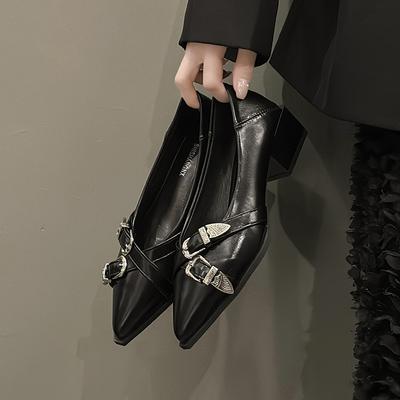 Женские модные милые удобные весенние туфли без шнуровки на высоком каблуке, женские повседневные темно-синие туфли-лодочки на высоком каблуке, женские сандалии для женщин