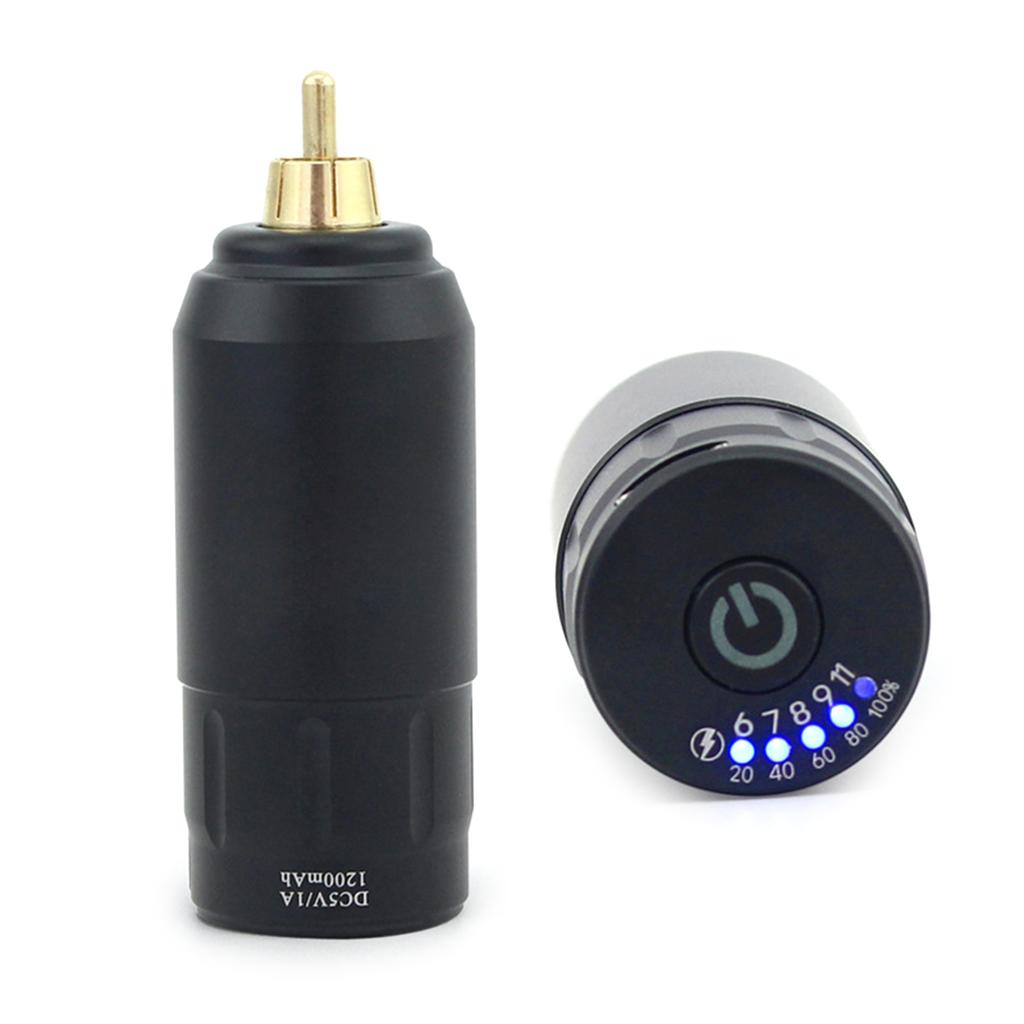 1200mAh Professional Tattoo Pen Battery RCA Connector Mini Wireless Power Supply For Tattoo Machine Pen Accessory