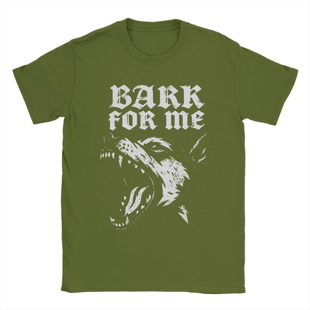 Унисекс Футболки Bark for Me Fierce Dog Одежда из чистого хлопка Повседневная футболка с коротким рукавом и круглым вырезом Печатные футболки