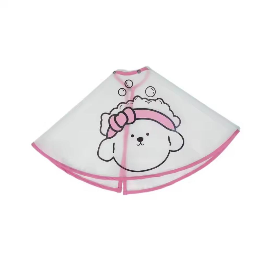 Adjustable Pet Cloak Waterproof Transparent Pet Haircut Cape Polyester Cartoon Print Dog Grooming Cape For Dogs Cats Tear Stain
