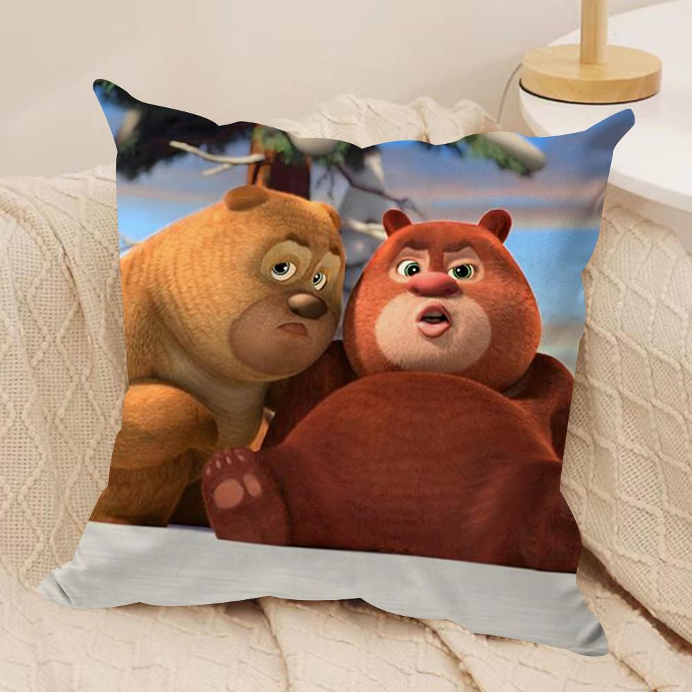 BBoonie BBears Cushion Cover Soft Plush Fabric DoubleSided Printed Sofa Cushion Cover for All Seasons Home Decor Gift