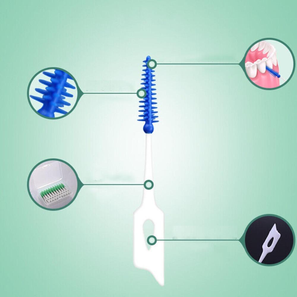 160pcs/box Gum Massage Dental Floss Pick Tooth Gap Teeth Cleaner Silicagel Interdental brush  Unisex