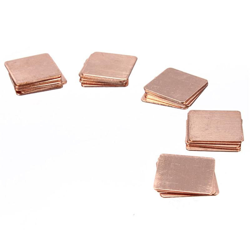 5 X Copper Heat Sink Laptop GPU CPU Heat Sink Copper Shim 15x15/20x20mm 0.3/0.5/0.8/1.0/1.2/1.5mm