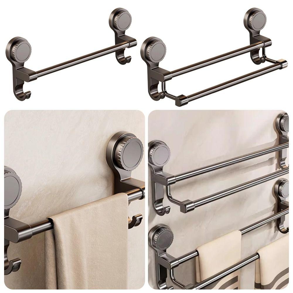 Removable Towel Rack Strong Suction Cups Suction Cup Towel Rack Wall-mounted Towel Rack  Home Use