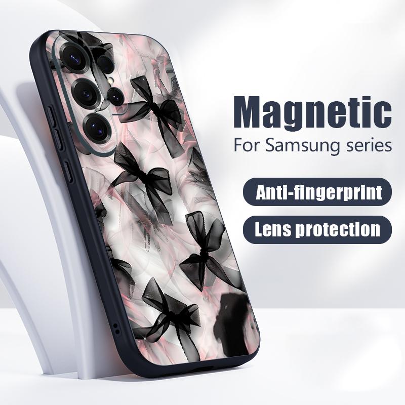 Чехол с узором из разноцветных бантиков Для Samsung S26 Edge S25 FE S24 Plus S23 S22 Ultra A15 A16 A17 A35 A36 A37 A54 A55 A56 A57 5G Магнитная матовая крышка