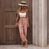 YYFS Women's Fashion Summer Spring Casual Geometric Print High Waist Trousers Pants & Capris
