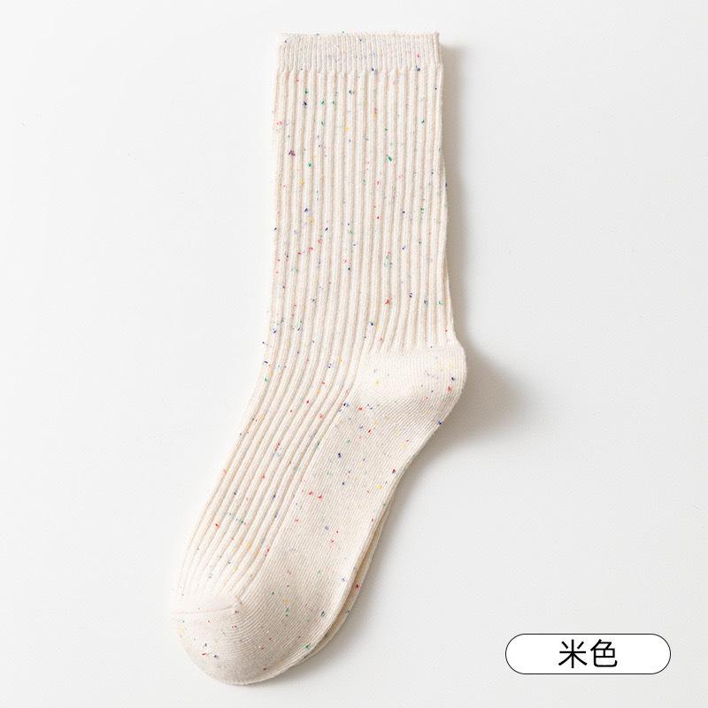 Oatmeal Stacking Socks Children'S Spring And Autumn Medium Tube Socks Pure Cotton Trendy Idea Yarn Confinement Stockings Summer Thin