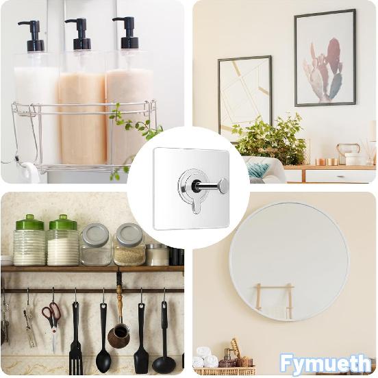 Command Hooks Picture Hanging, Wall Hangers Without Nails, Small Command Hooks, Clear for Pictures, 2.36 * 2.36 in, 20 Pack