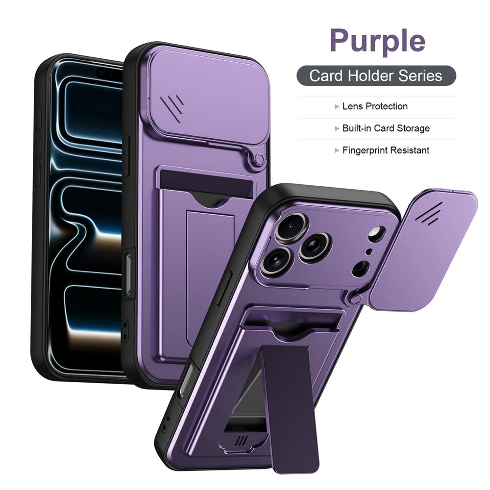 KEYSION Сумка-кошелек Чехол для телефона для iPhone 17 Pro Max Защита камеры со сдвижной крышкой Вертикальная подставка Ударопрочный чехол для iPhone 17