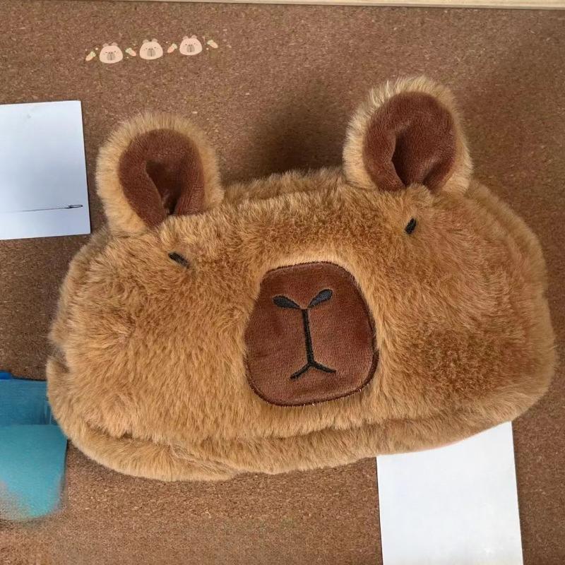 Милая сумка для ручек с героями мультфильмов, плюшевая сумка-карандаш с животными, большая вместительная косметичка, каваи, школьные канцелярские принадлежности