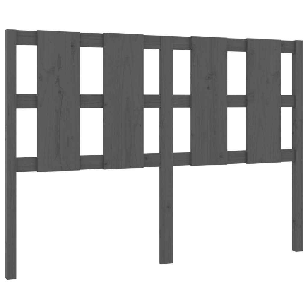 Vidaxl Wezgłowie Łóżka, Szare, 145,5X4X100 Cm, Lite Drewno Sosnowe