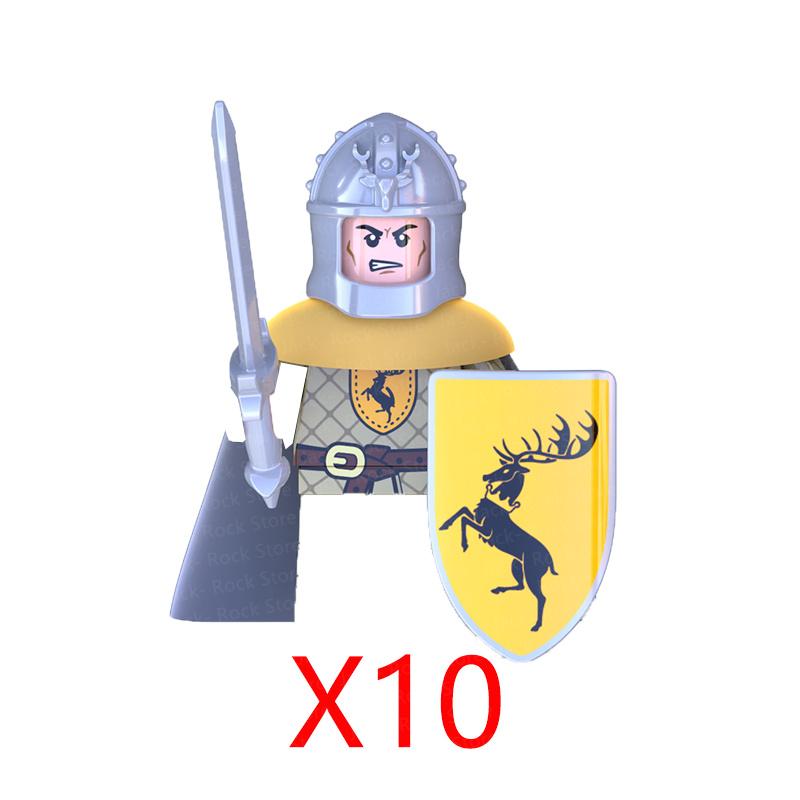 Военные Строительные Блоки Фигурки Солдат Подарки Игрушки Серия Кино Фантастика Средневековый Рыцарь Легион Оружие Щит Флаг MOC