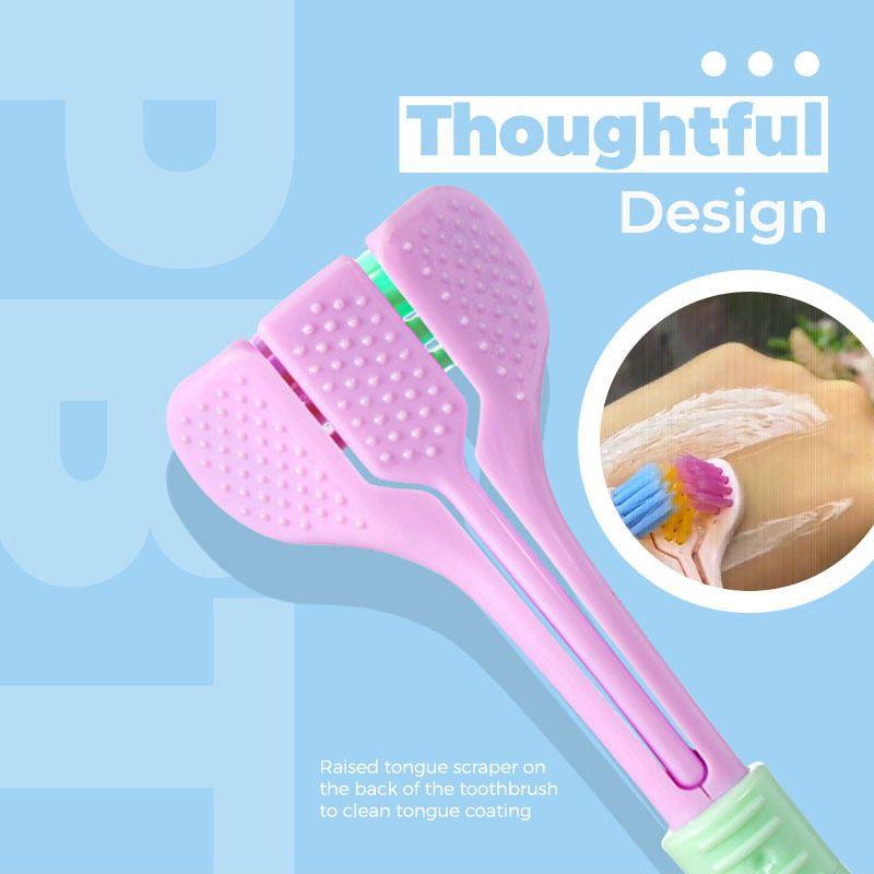 360 Degree Three-sided Soft Bristle Toothbrush Oral Care Safety Toothbrush Teeth Deep Cleaning Portable Travel Dental Oral Care