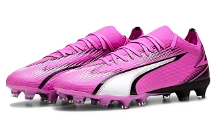 Puma Футбольные бутсы Ultra Match Low top AG для искусственного покрытия, износостойкие, унисекс, розово-белые 107754-01