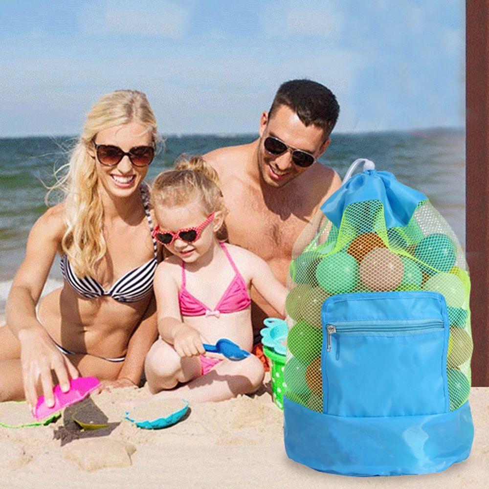Beach Toys Pouch Girls Sundries Organizer Storage Bag Kids Shell Bags Mesh Swimming Bag Beach Bag