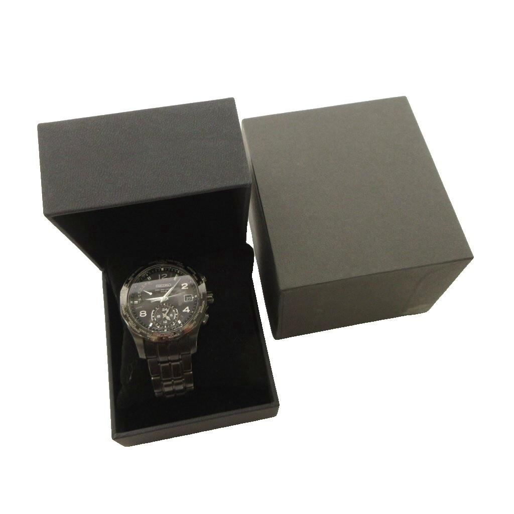 Seiko Brightz BRIGHTZ 3 Часы, Радиоуправляемые, На солнечной батарее, Аналоговые, Стрелки, Календарь, Титан, Черный, 8B53-0AC0 / YT D Мужские