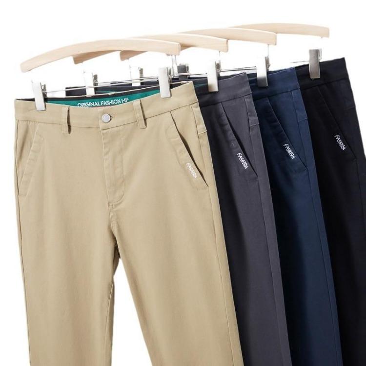 Новые Осенние Мужские Повседневные Брюки Прямого Кроя Slim Fit, Устойчивые к Сминанию, Эластичные, Универсальные, Высококачественная Верхняя Одежда, Брюки